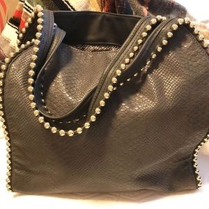 Big Buddha grey gold studded purse